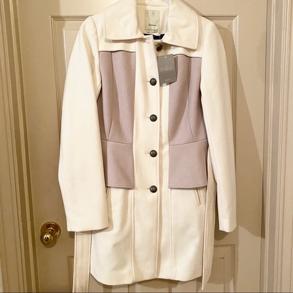 NWT Elevenses White Wool Coat Anthropologie 6 - Picture 3 of 8